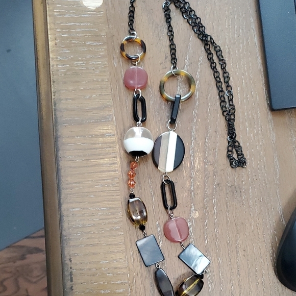 Bohemian Black and Brown long large Beaded Necklace - Picture 3 of 3